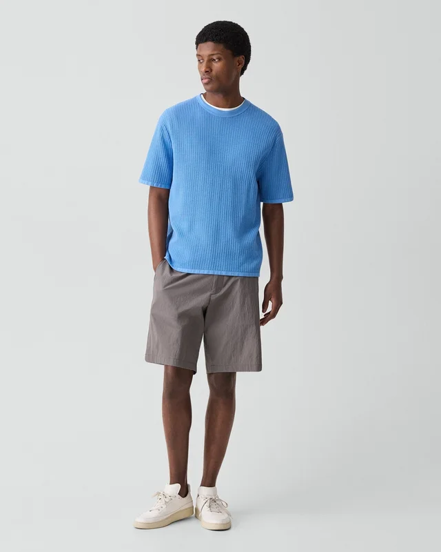 Theory Mesh Tee in Cotton in CRISP BLUE 100% Cotton; Exclusive Of Elastic, photo 5 of 12 from Theory