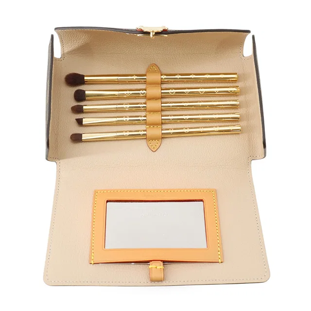 Louis Vuitton Lip & Eye Brush Set Brown/GoldLBC001 Monogram in Brown from GALLERY RARE