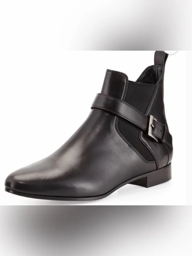 Miu Miu Leather Ankle Booties With Side Strap Size 9 in black Leather from Poshmark