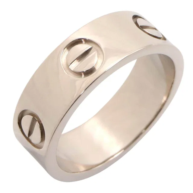 Cartier Love Au750 White Gold Ring Size 47 in White from LuxUness