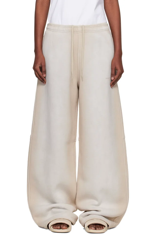 Alexander Wang Gray Crystal Washed Terry Sweatpants, image 1 of 1 from SSENSE