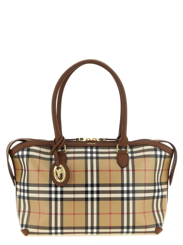Burberry Check Canvas Tote Bag — Beige Coated Cotton in Beige Canvas from HEWI