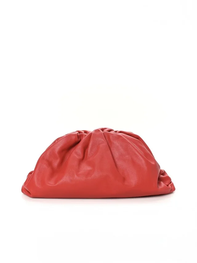 Bottega Veneta Smooth Butter Calf The Pouch Oversized Clutch Red in red Calfskin from Poshmark