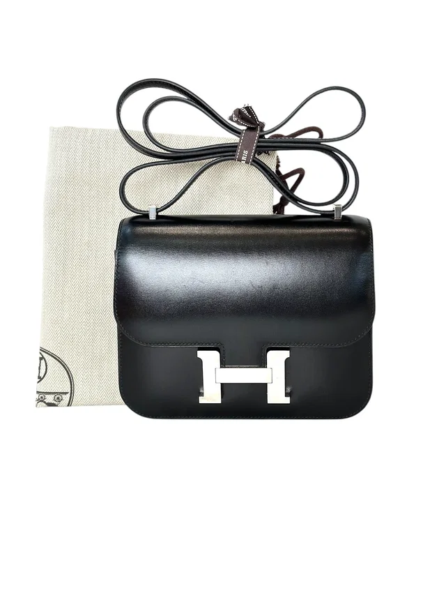 Hermès Constance Mini Black Box C Stamp in Black from Luxury Promise
