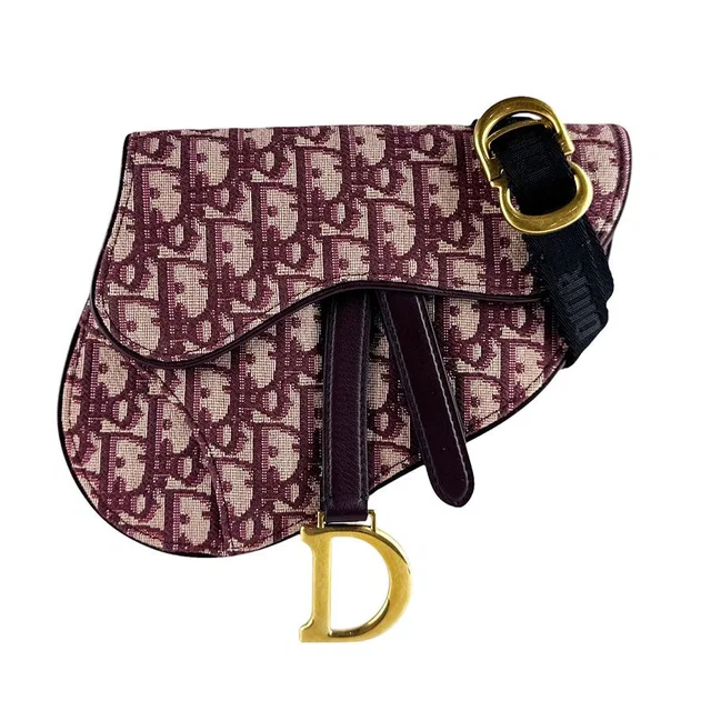 Dior Belt Bag Burgundy in Burgundy Canvas from The Reluxe