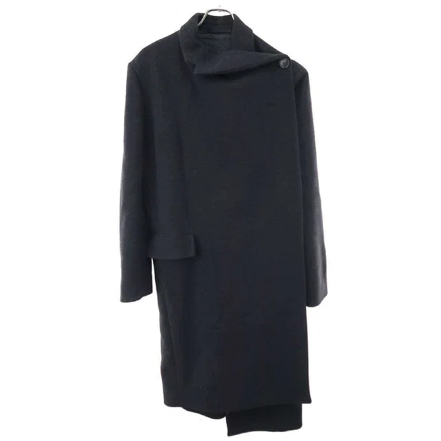 Balenciaga Melton Deformation Over Coat Black 42 in Black Wool from The Reluxe