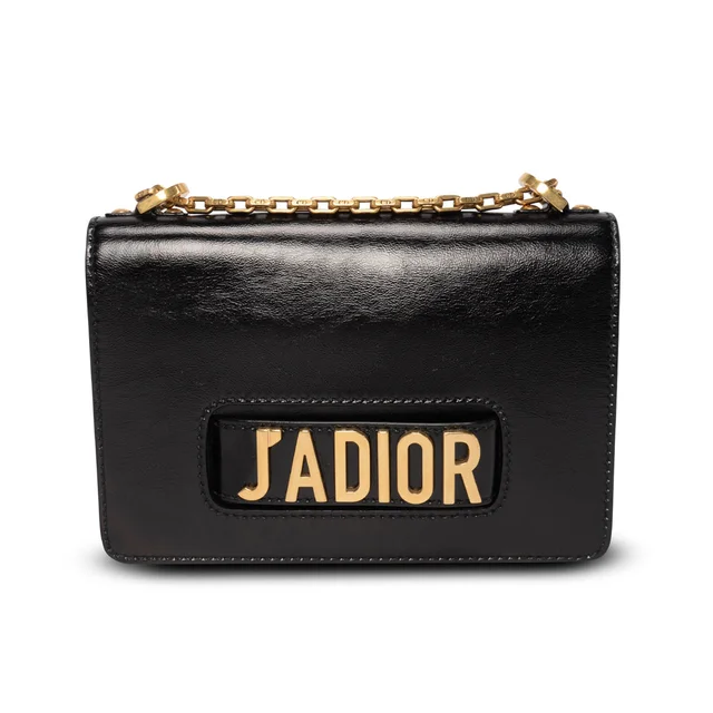 Dior Medium J'Adior Chain Flap Bag in Black Patent leather from Blue Spinach