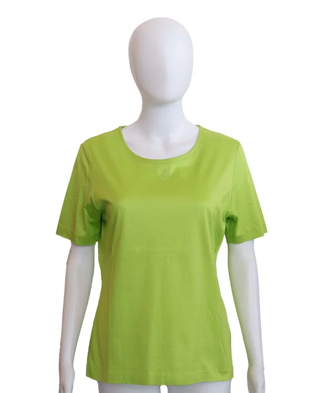 Saint Laurent Cotton Green Short Sleeve Top Size L in Green from Luxury Promise