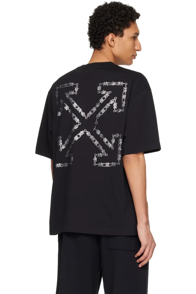 Off-White Black Chain Arrow Skate T-shirt, photo 3 of 4 from SSENSE