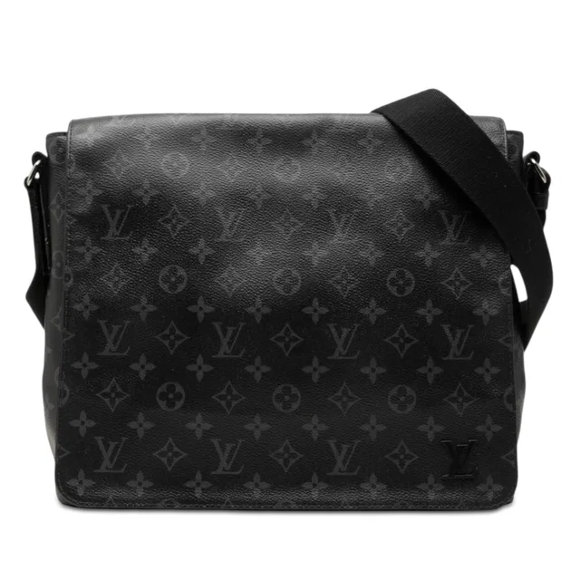 Black Louis Vuitton Monogram Eclipse District MM Crossbody Bag in Black Coated canvas from Designer Revival