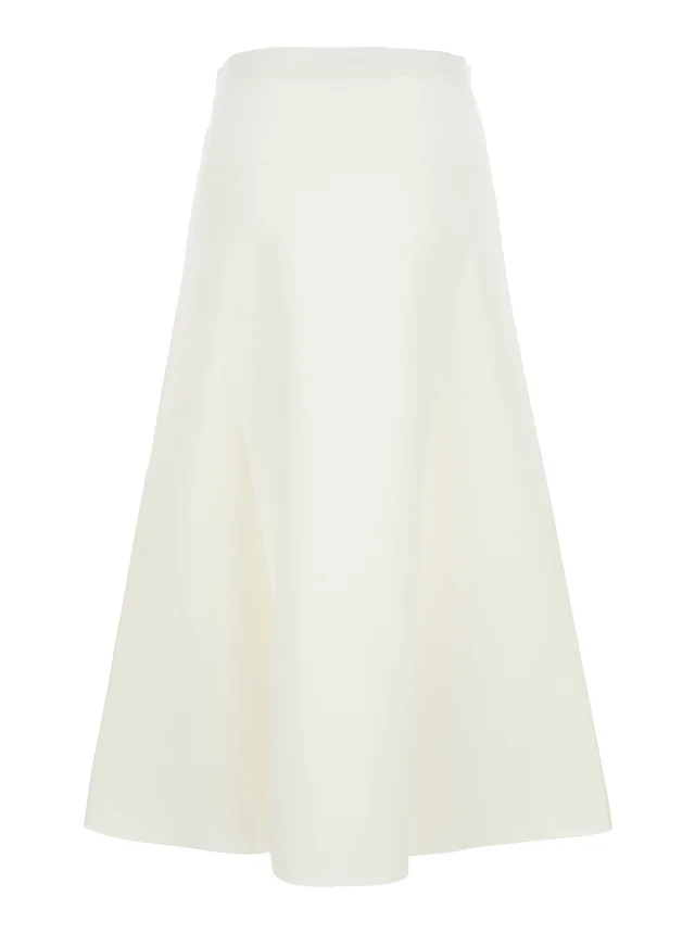 P.A.R.O.S.H. beige Flared skirt in knit fabric for women in Beige, photo 4 of 6 from Gaudenzi Boutique