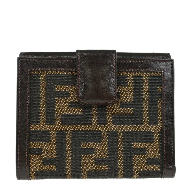 Fendi 2000 Brown Zucca Wallet Purse in Brown Canvas from AMORE Vintage Tokyo