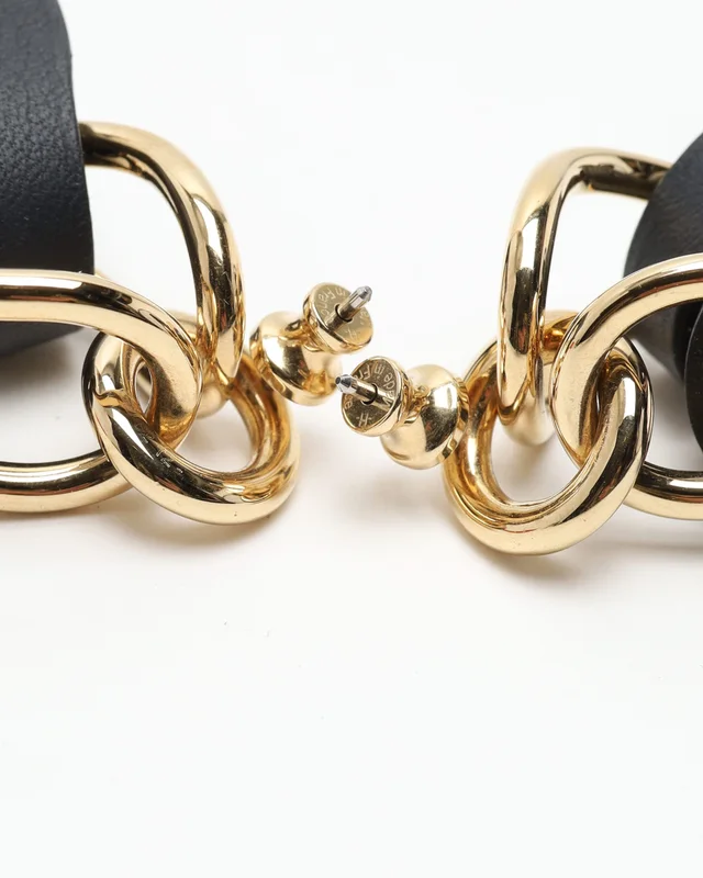 Hermès Virevolte Earrings, Large Model in Leather from A Retro Tale, photo 4 of 4