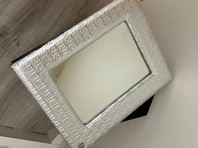 Fendi Silver leather mirror in Silver Leather from Luxury Promise