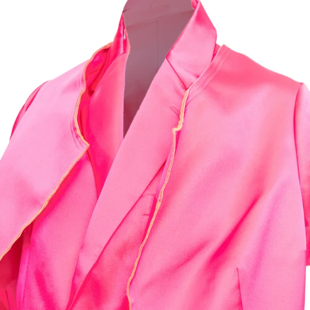 Comme des Garcons Trompe Loeil fuchsia pink layered coat in pink, photo 2 of 6 from ShopSimon