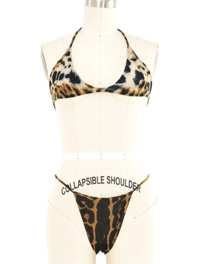 Saint Laurent Animal Printed Bikini in Multicolor from Arcade Vintage