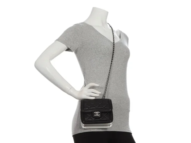 Chanel Mini Black and White Leather Citizen Flap in Black Leather from Ann's Fabulous Finds, photo 10 of 10