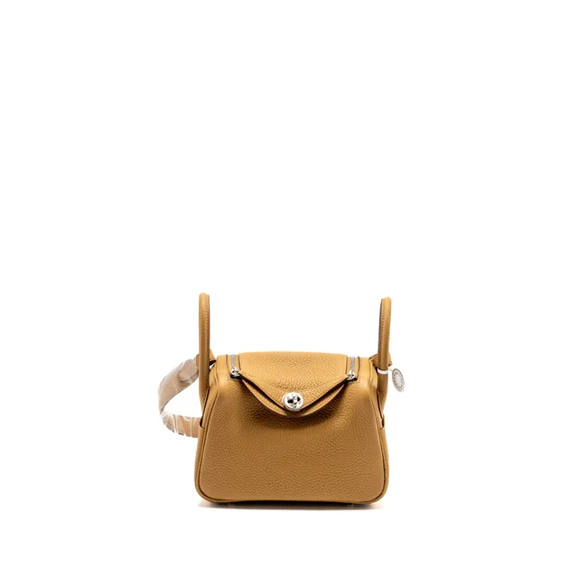 Hermès Mini Lindy Clemence Biscuit SHW Stamp B in Clemence leather from EMIER