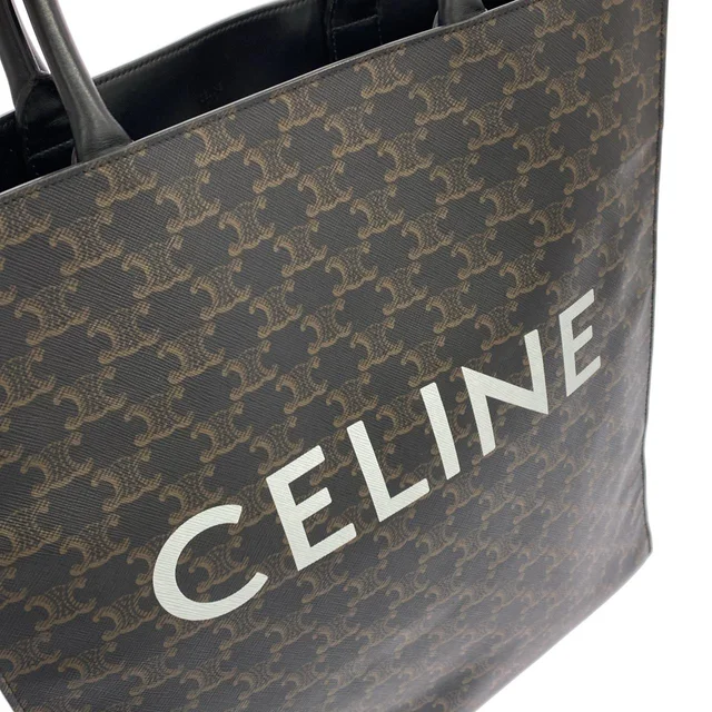 Vertical Cabas CELINE 190972BRJ Bag in 38NO/BLACK (black) Triomphe canvas/calf from KOMEHYO, photo 4 of 6