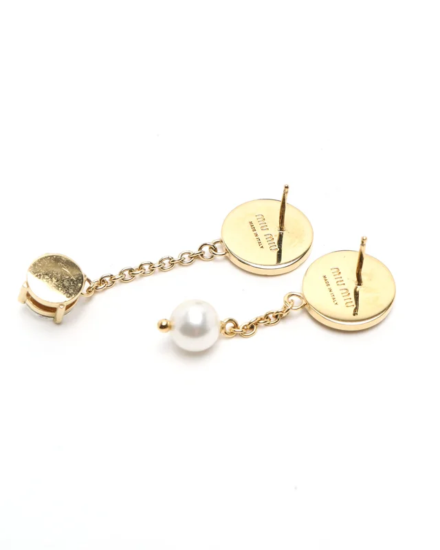 Miu Miu Rhinestone and Dangling Clip-on Earrings from A Retro Tale, photo 2 of 2