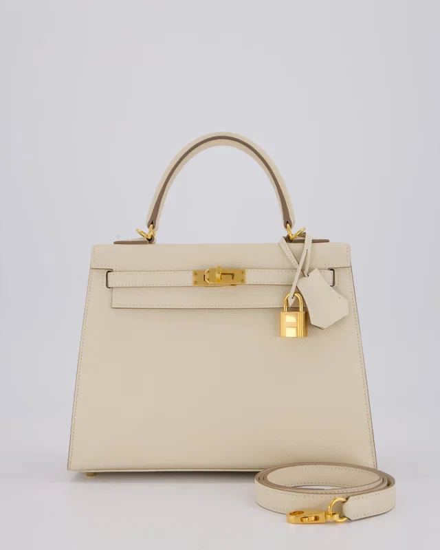 Hermès Kelly 25 Sellier Bag in White Epsom leather from Sellier