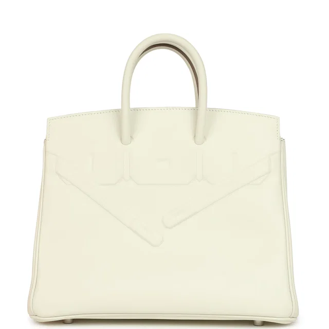 Hermès Birkin Shadow 25 Mushroom Swift Palladium Hardware in Swift leather from Madison Avenue Couture