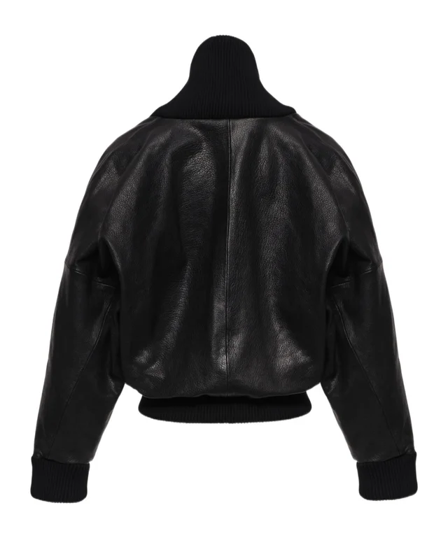 Magda Butrym Leather Bomber Jacket, photo 2 of 4 from SENSER