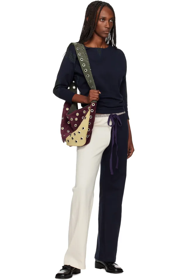 SC103 Navy & White Viola Lounge Pants, photo 4 of 4 from SSENSE