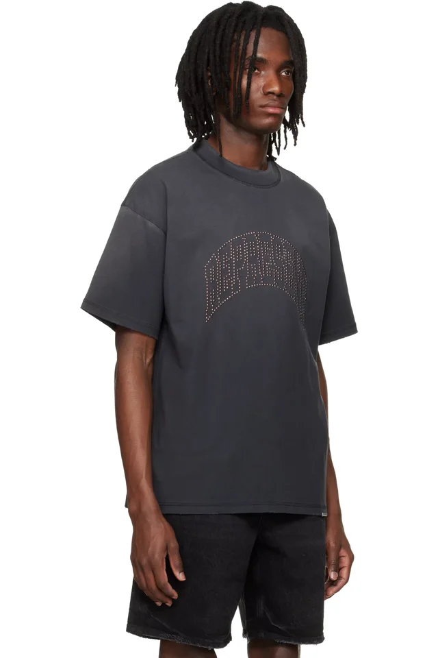 Black Embellished 'Represent' T-shirt, photo 2 of 4 from SSENSE