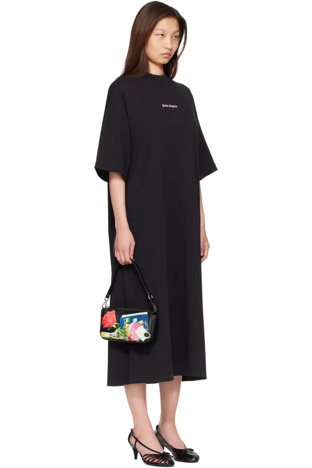 Palm Angels Black 'Milan LA' T-shirt Maxi Dress, photo 2 of 2 from SSENSE