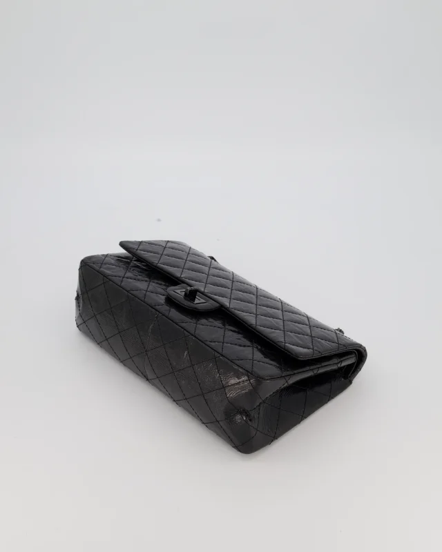 Chanel Black Reissue 226 Medium Double Flap Bag in Patent Leather with So Black Hardware in Black Patent leather from Sellier, photo 19 of 19