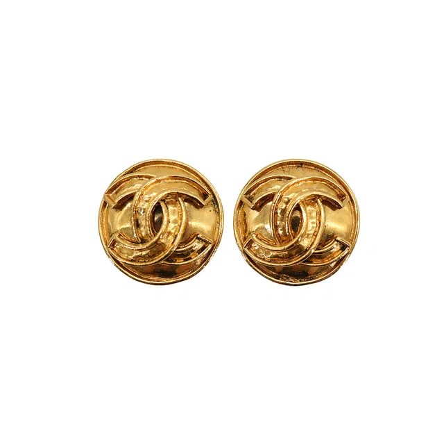 Chanel Vintage Earrings Round Cocomark Accessory 94P from Luxury Promise