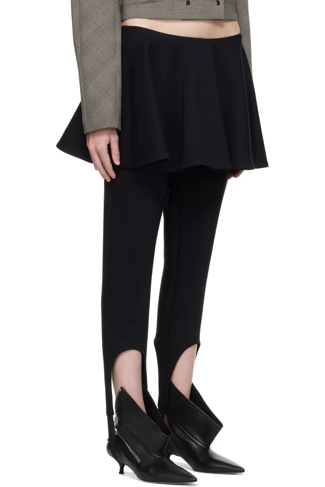 FIDAN NOVRUZOVA Black Ashlyn Stirrup Skirt Leggings, photo 2 of 4 from SSENSE