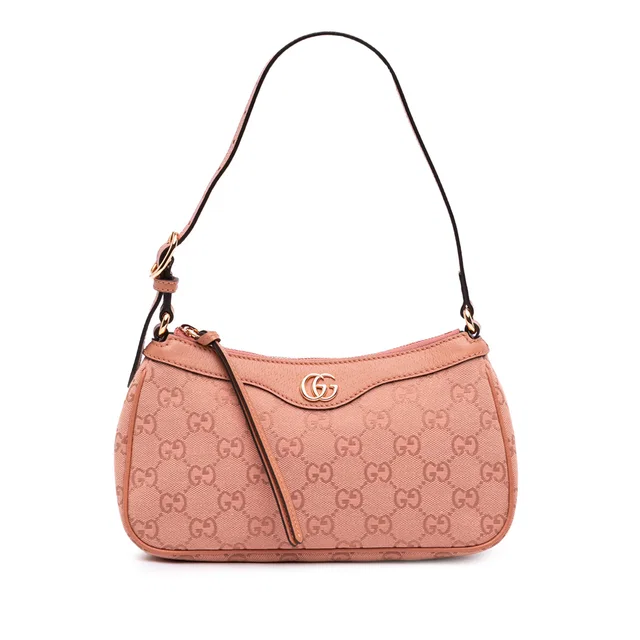 Pink Gucci Small GG Canvas Ophidia Shoulder Bag in Pink Canvas from Designer Revival