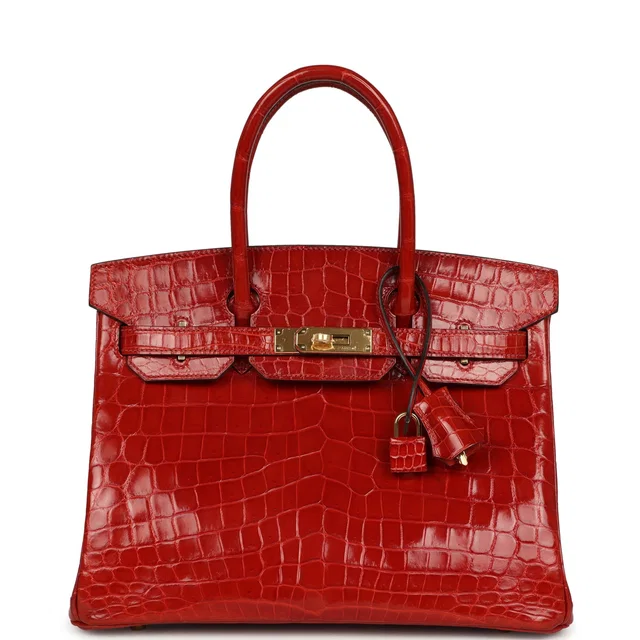 Hermès Birkin 30 Braise Shiny Niloticus Crocodile Gold Hardware in Crocodile from Madison Avenue Couture