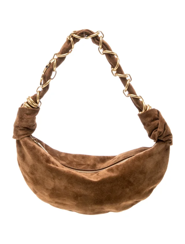 Saint Laurent Suede Top Handle Bag Mini 2025 in brown|red Suede from The RealReal, photo 4 of 6