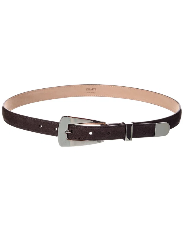 KHAITE Lucca Small Suede Belt, image 1 of 1 from Gilt