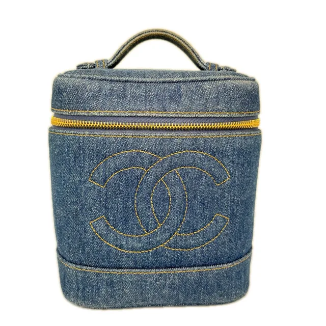 Chanel CC Logo Vanity Denim Handbag Indigo in Denim from The Reluxe