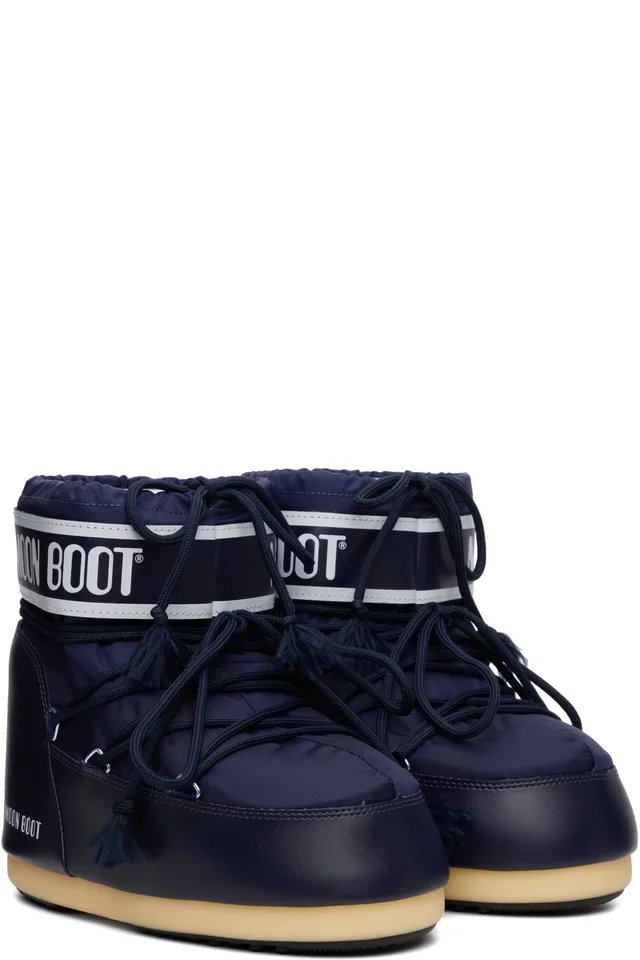 Moon Boot Navy Icon Low Nylon Boots, photo 4 of 4 from SSENSE
