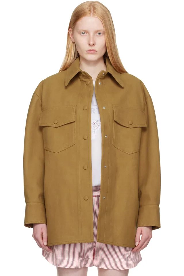 Stella McCartney Tan Alter Faux-Suede Overshirt from SSENSE, photo 1 of 1