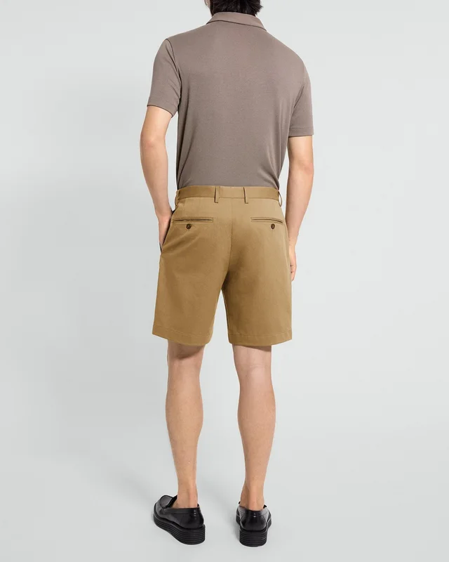 Theory Standard Chino Short in Moonsoft Cotton in FRESH KHAKI 97% Cotton, 3% Spandex, photo 9 of 10 from Theory