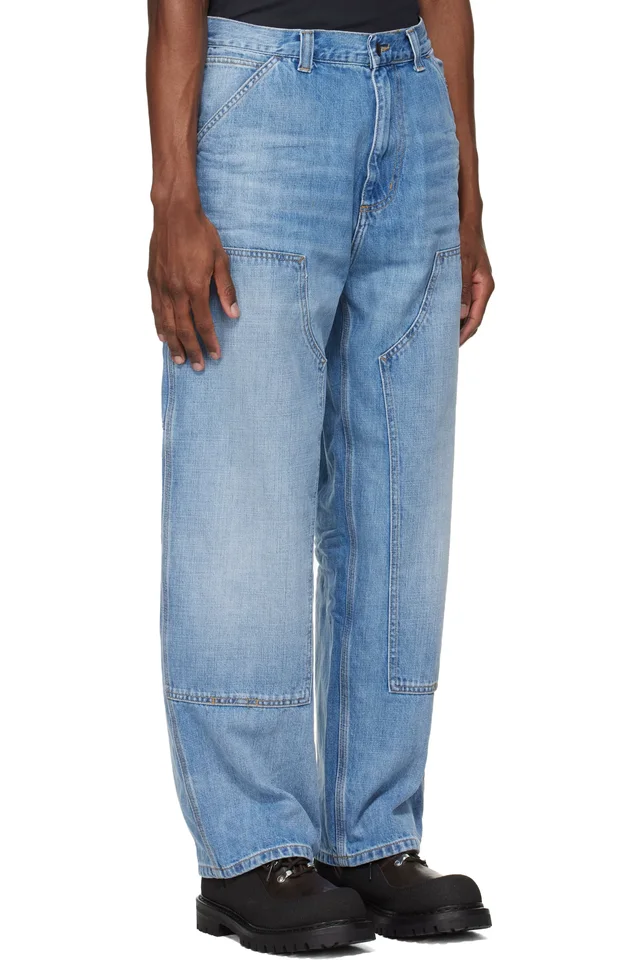 Carhartt Work In Progress Blue OG Double Knee Jeans, photo 2 of 4 from SSENSE