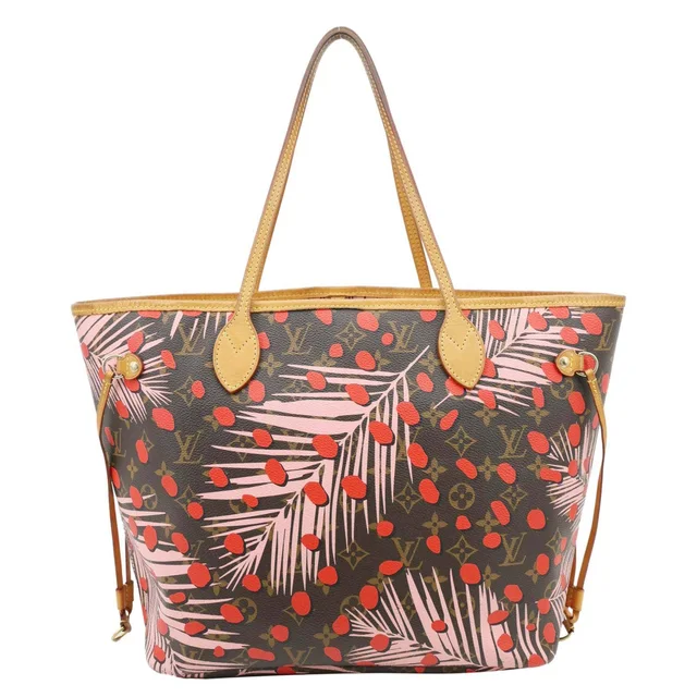 Louis Vuitton Neverfull MM Jungle Dots Palm Monogram Canvas Tote Bag Brown in Brown Coated canvas from Dallas Designer Handbags