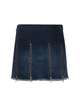 Cannari Concept Flared skirt with decorative zips in 98% Cotton, 2% Elastane, photo 5 of 5 from LUISAVIAROMA
