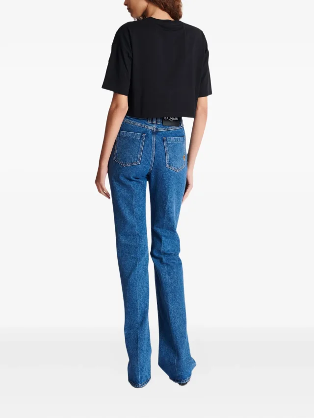 Balmain logo-print T-shirt in Black, photo 4 of 5 from FARFETCH