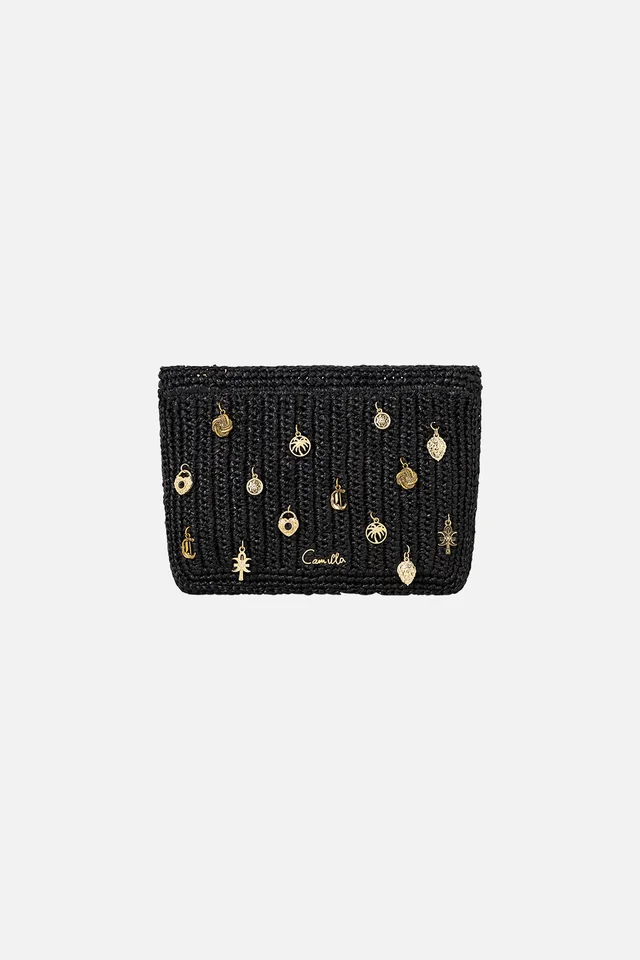 Camilla eBoutique RAFFIA CLUTCH WITH CHARMS SOLID BLACK from CAMILLA, photo 1 of 1
