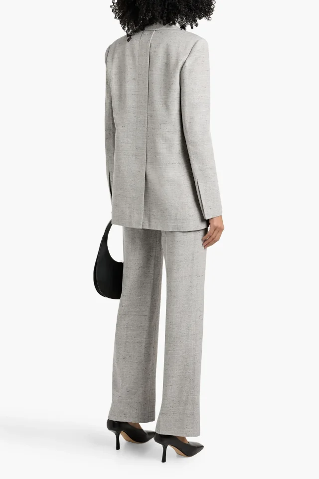 Proenza Schouler Hadley Double-Breasted Tweed Blazer in Grey, photo 3 of 4 from THE OUTNET