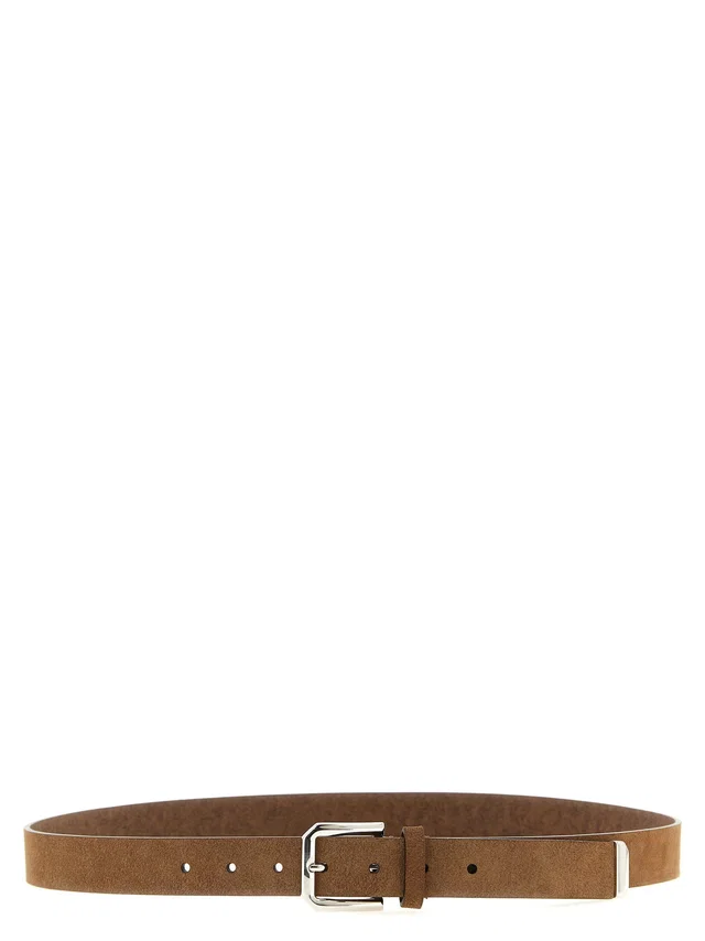 Brunello Cucinelli Leather Belt — Camel in Brown Leather from HEWI