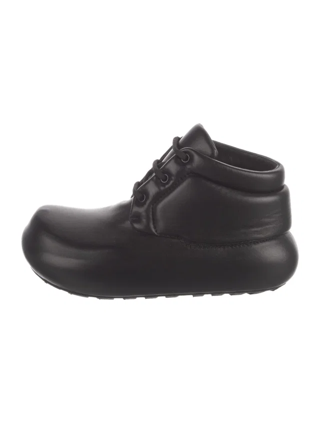 Jil Sander Leather Lace-Up Boots in black Leather from The RealReal