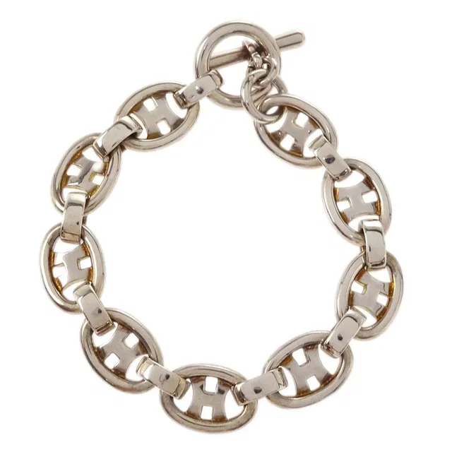Hermès Oval H Chain Bracelet Ag925 from AMORE Vintage Tokyo